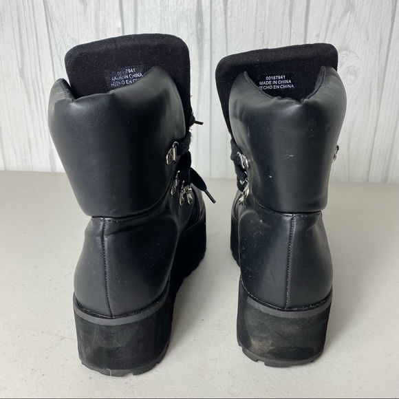 FOREVER 21 BLACK PLATFORM LACED BOOTS SIZE 7 - Picture 6 of 8